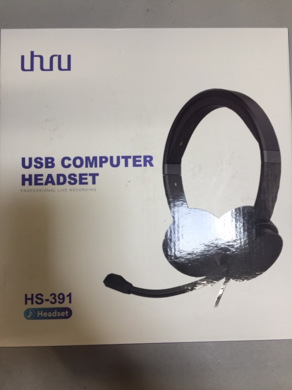 Photo 2 of USB Computer Headset with Microphone for Laptop, UHURU PC Wired Headset with Mic Noise Cancelling Lightweight for Skype Zoom Webinbar Home Office Online Class Call Center
