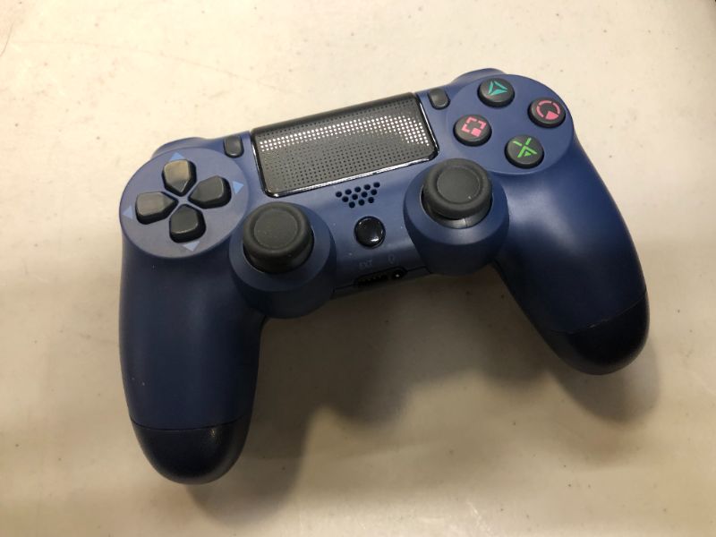 Photo 1 of Wireless Controller for PS4 Controller, AUGEX Wireless Gamepad Work with Playstation 4 Controllers, Navy Blue Game Control for PS4 Controller with Joystick, PS4 Pro/Silm/PC Titanium Blue