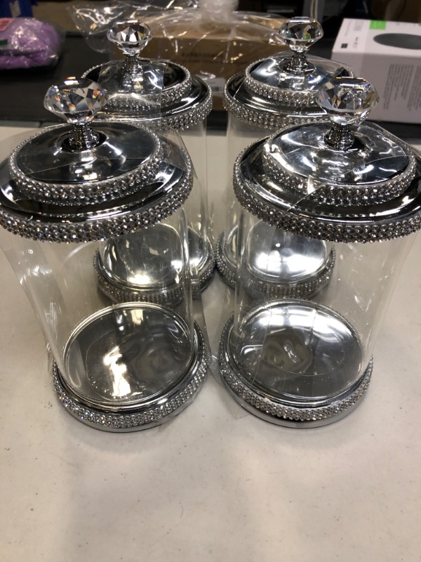 Photo 1 of 
Simple Choice Rhinestone Crystal Glass Cotton Jar SET OF 4