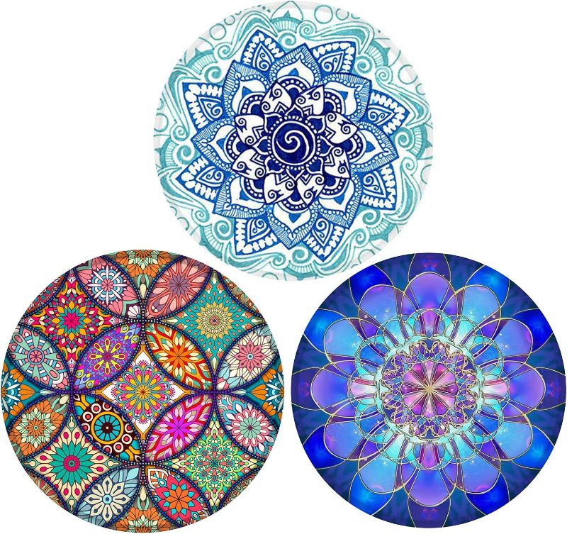 Photo 1 of Mouse Pad,Non-Slip Rubber Base Mousepad with Stitched Edge Anti Slip Rubber Round Mousepads for Working and Gaming (Flower 3pack)
