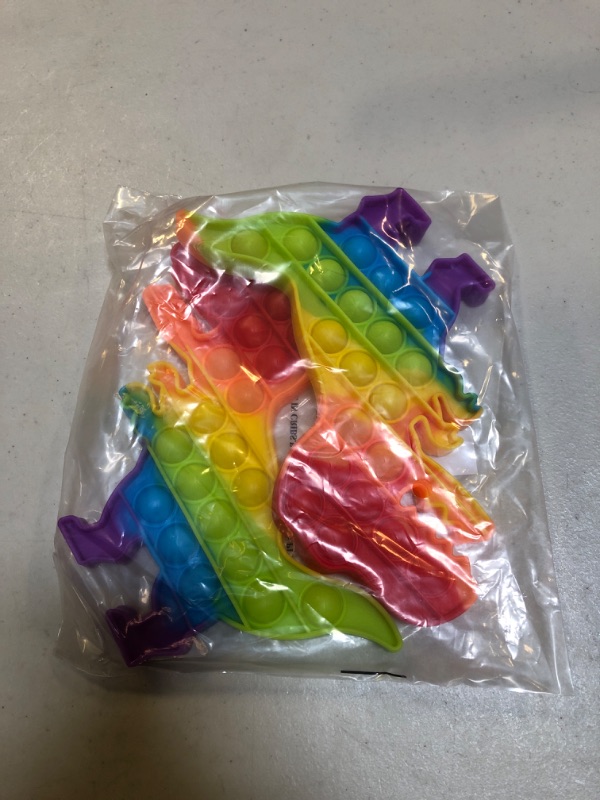Photo 2 of 2 Packs Pop Poop Toy, Dinosaur Sensory Anxiety Stress Relief Satisfying ADHD Cheap Bubble Popper Po Set, Rainbow Poppop
