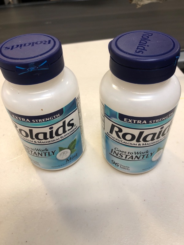 Photo 2 of 2 COUNT Rolaids Extra Strength Antacid Tablets, Mint Mint - 96.0 Ea
, EXP 12/23