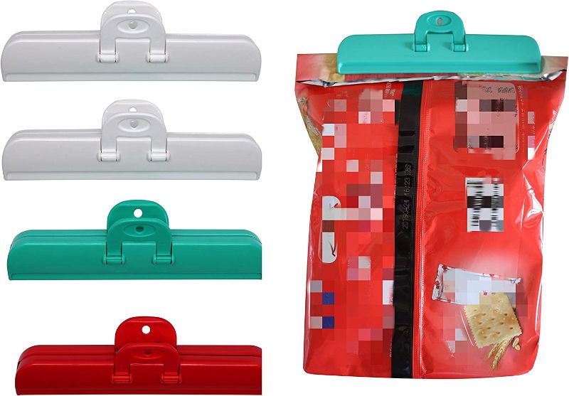Photo 1 of Excelity Set of 4 Chip Bag Clips Sealer for Kitchen Home Office Photo File Bag Organization
