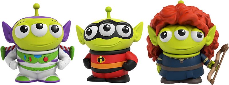 Photo 1 of ?Pixar Alien Remix Character Figures 3-pack 3-inches, Mr. Incredible from The Incredibles, Buzz Lightyear from Toy Story and Merida from Brave, Retro fun Pizza Delivery Box Package for Ages 3 and Up, FACTORY SEALED
