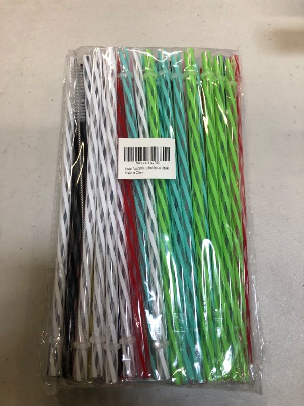Photo 2 of 50 Pieces Reusable Plastic Straws. BPA-Free, 9 Inch Long Drinking Transparent Straws Fit for Mason Jar, Yeti Tumbler, Cleaning Brush Included
