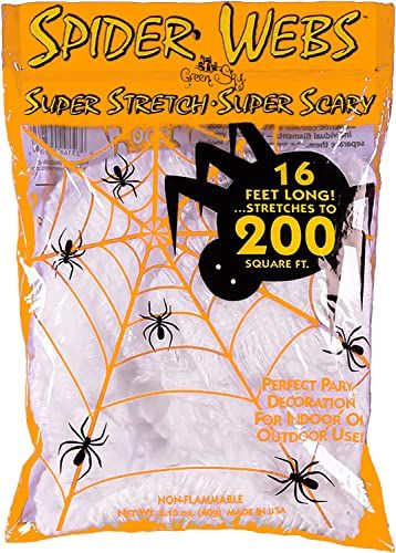 Photo 1 of 3 COUNT, Spider Web, 200 Square Ft, Halloween Decorations, Spider Webs (200 Square Feet) (Packaging Artwork May Vary) Can Be Used as Fake Snow for Indoor Chris
