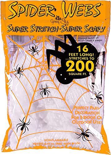 Photo 1 of 3 COUNT, Spider Web, 200 Square Ft, Halloween Decorations, Spider Webs (200 Square Feet) (Packaging Artwork May Vary) Can Be Used as Fake Snow for Indoor Chris