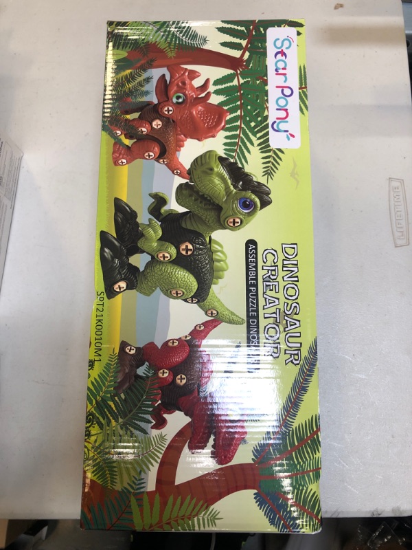 Photo 2 of 3 Pcs Take Apart Dinosaur Toys for 3 4 5 6 7 Year Old Boys Birthday Gifts with Dinosaur Eggs, Kids STEM Toys Dinosaur Toys for Kids 3-5 5-7 with Electric Drill
