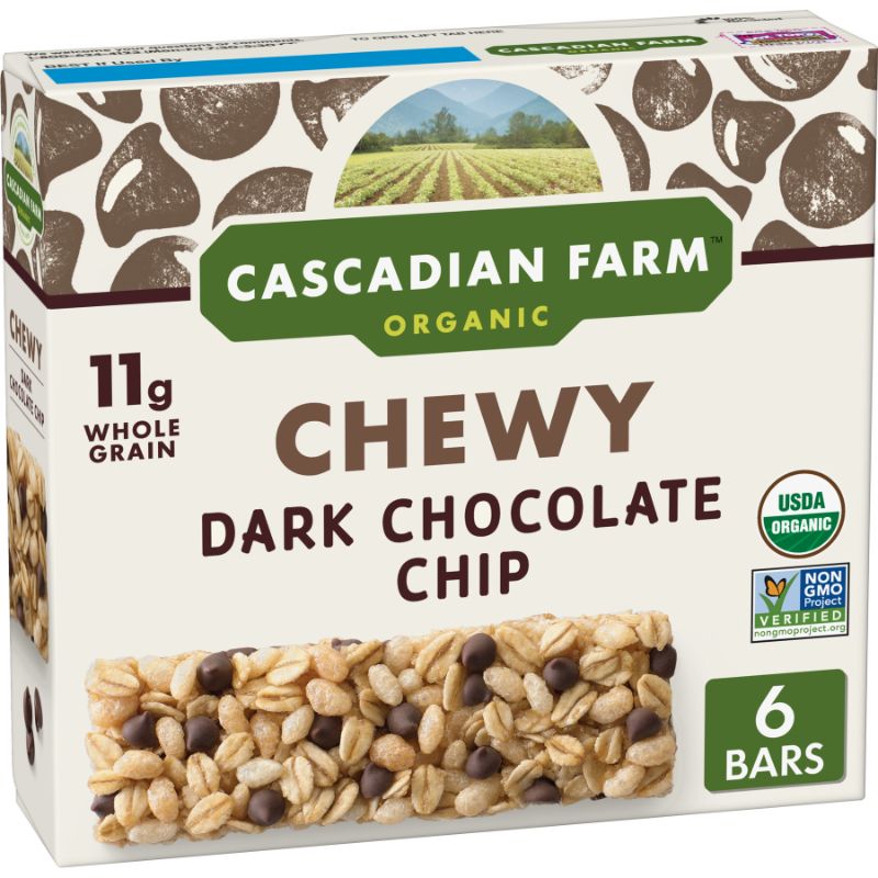 Photo 1 of 2 COUNT, Cascadian Farm Organic Organic Chewy Granola Bars Chocolate Chip 6 Bars
, EXP 20NOV2022