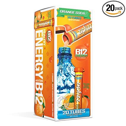 Photo 1 of Zipfizz Healthy Energy Drink Mix, Hydration with B12 and Multi Vitamins, Orange Soda, 0.39 ounce (20 Count), EXP 02/2024