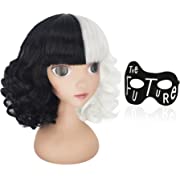 Photo 1 of Ariker Cruella Deville Wig Kids Black and White Wig for Cruella Costume for Halloween Party AK014BWA
