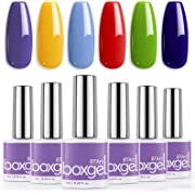 Photo 1 of Summer Gel Nail Polish Set - 6 Colors Gel Nail Polish 2022 BTArtbox Red Green Blue Joker Purble Place Gel Polish Set Soak off Gel Nail Polish Kit with French Nail Stamper
