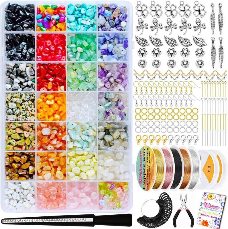 Photo 1 of Crystal Ring Making Kit with 28 Colors Crystal Bead, 1862Pcs Crystal Bracelet Necklace Earring Jewelry Making Kit with Crystal Chips Gemstones, Jewelry Wire, Pliers and Other Jewelry Making Supply
-SEALED PACKAGE-