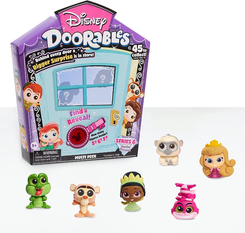 Photo 1 of Disney Doorables Multi Peek Series 6 Jeweled Disney Princess Characters, Includes 5, 6, or 7 Collectible Mini Figures, Styles May Vary, by Just Play
