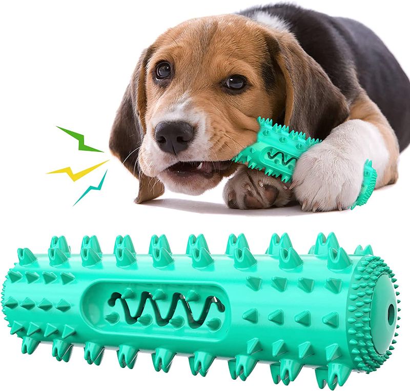 Photo 1 of Dog Toothbrush Chew Toy for Aggressive Chewers, Tough Dog Squeaky Chewing Toys Indestructible Puppy Toys Interactive Dog Toys Teething Toys for Puppies Dogs Teeth Cleaning for Small Medium Large Breed
