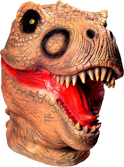 Photo 1 of Dinosaur Head Mask T-Rex Mask Novelty Costume Party Latex Raptor Animal Head Mask Cosplay Props Full Head Yellow
