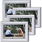 Photo 1 of 5x7 Picture Frame White 4 Pack Solid Wood Wall & Tabletop Photo Frames Set of 4
