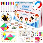 Photo 1 of Busy Book for Toddlers, Magnetic Preschool Learning Activities, Montessori Toys Educational, Autism Sensory Toys with 8 Colored Markers
