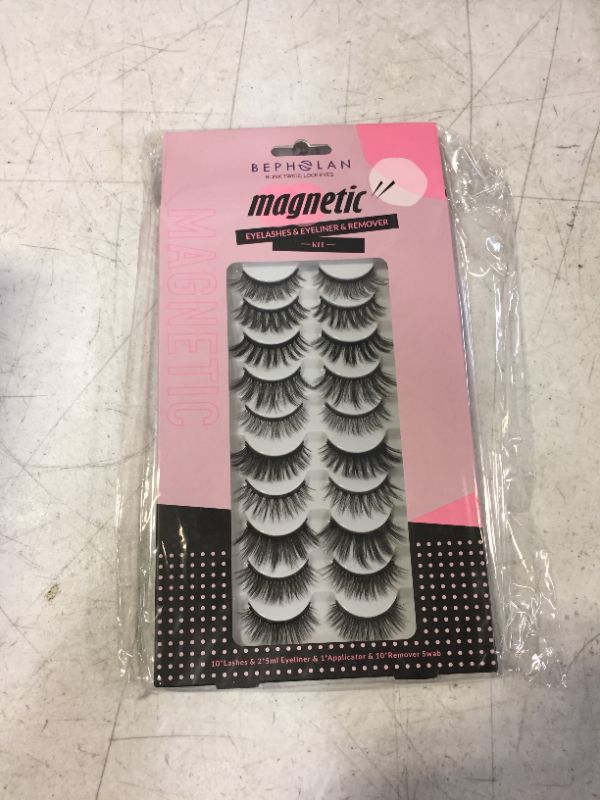 Photo 2 of BEPHOLAN Magnetic Eyelashes with Eyeliner Kit, 10 Pairs Different Mink Eyelashes, KIT-003
