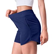 Photo 1 of CELER Women's Running Shorts Quick Dry Workout Shorts with Phone Pocket Elastic Waist Athletic Sport Gym Shorts 5" XS
