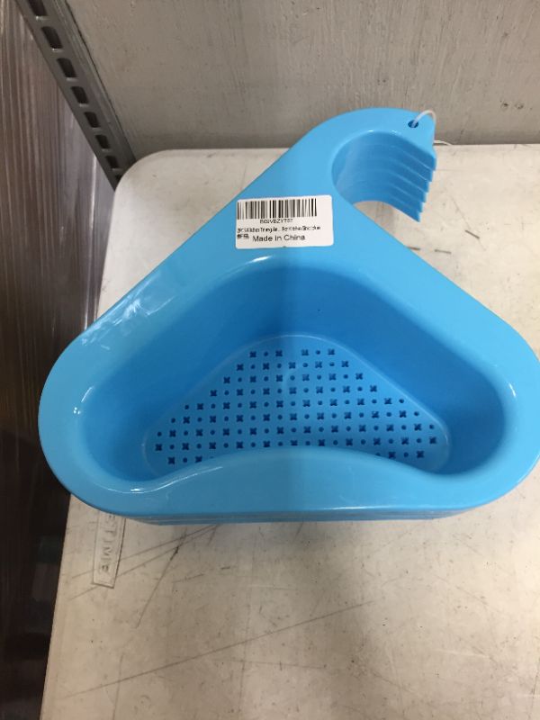 Photo 1 of 2PCS Kitchen Triangular Sink Filter, Swan Drain Basket For Kitchen Sink Rack Corner Sink Strainers For Kitchen Sink (blue)
