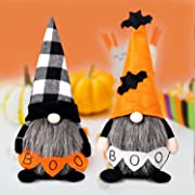 Photo 1 of 2PCS Halloween Gnome Plush Fall Decorationes, Hallowmas Tier Tray Decor , Autumn Handmade Scandinavian Tomte Tabletop Elf FarmhouseGnomes Bar Decor Home Ornaments Gifts (Boo)
