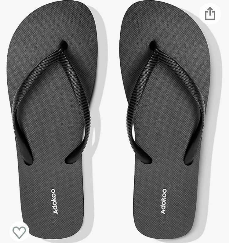Photo 1 of Adokoo Women's Flip Flops Black Summer Beach Sandals Size 10