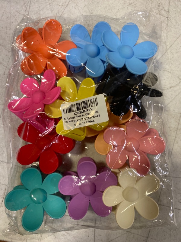 Photo 2 of 12 Pcs Flower Hair Clips, Nonslip Flower Hair Clip for Women Girls, 12 Colors Flower Claw Clips for Thick Hair, Strong Hold Flower Clips for Thin Hair
