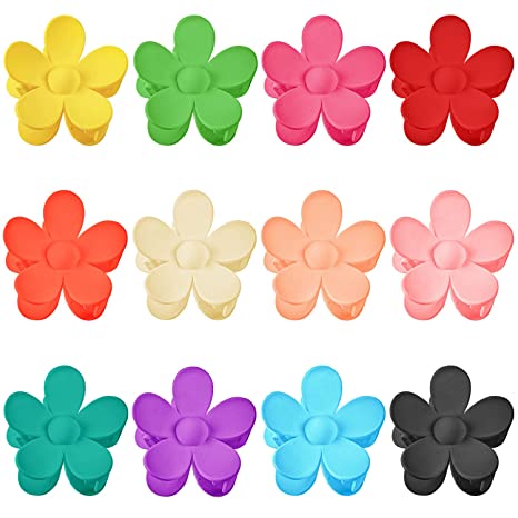 Photo 1 of 12 Pcs Flower Hair Clips, Nonslip Flower Hair Clip for Women Girls, 12 Colors Flower Claw Clips for Thick Hair, Strong Hold Flower Clips for Thin Hair
