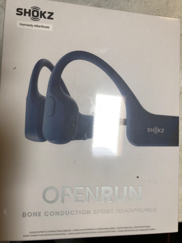 Photo 2 of Shokz OpenRun (AfterShokz Aeropex) - Open-Ear Bluetooth Bone Conduction Sport Headphones - Sweat Resistant Wireless Earphones for Workouts and Running - Built-in Mic, with Headband
[FACTORY SEALED]]