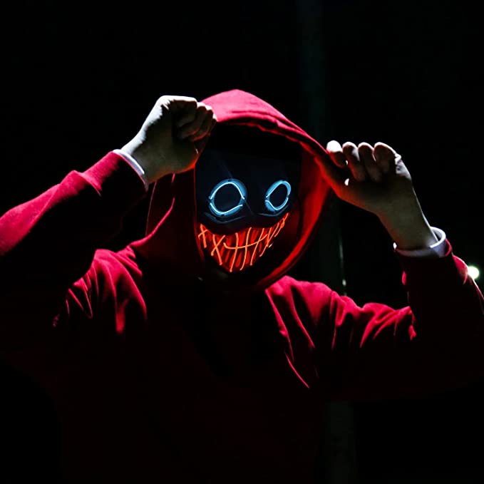 Photo 1 of Halloween 2022 new Scary Mask LED Lighting Mask for Festive Cosplay Halloween Costume Masquerade Party, Carnival, Gift
