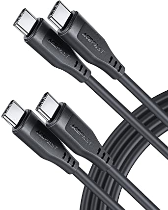 Photo 1 of USB C to USB C 60W Fast Charging Cable (3.93FT, 2-Pack), ACEFAST Type C Cable with 40-60MB/S Data Transfer for Samsung Galaxy S22/S22 Ultra/S22+/S21/S21+/S21 Ultra/S20, MacBook Air/Pro, iPad Air/Pro
