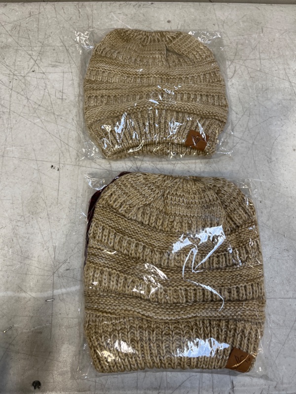 Photo 1 of 3 PK PONYTAIL BEANIE CAP