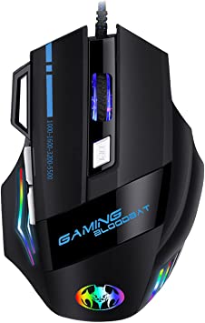 Photo 1 of VCOM Wired Gaming Mouse with 4 Adjustable DPI Up to 3200, 7 Buttons (Including Fire Key), 7 Colors Breathing LED, USB Ergonomic Optical Mice for Games & Work Laptop Computer Desktop PC Chromebook
