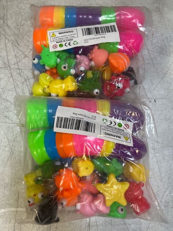 Photo 1 of 16PCS Toys Filled Easter Eggs for Boys Prefilled Easter Eggs for Claw machine with Mini Fidget Toys Keychain for Girls Bright Colorful Large Plastic Easter Eggs Gift Filler Easter Party Favors for Kids Toddlers
