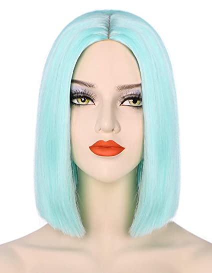 Photo 1 of Juziviee Green Hair Wigs for Women, 12'' Cute Short Mint Green Bob Hair Wig, Natural Looking Soft Synthetic Full Wigs for Daily Party Cosplay AD015GR