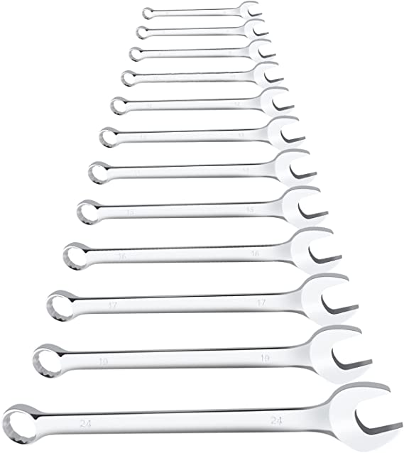 Photo 1 of Y-KINZ 12PCS Combination Wrenches Set,Allen Wrenches Sets 1/4? to to 1”, Metric 8mm to 24mm High Carbon Steel Material Ratchet Wrenches Set, Thick Canvas Bag,Combination Wrenches In Two Ways