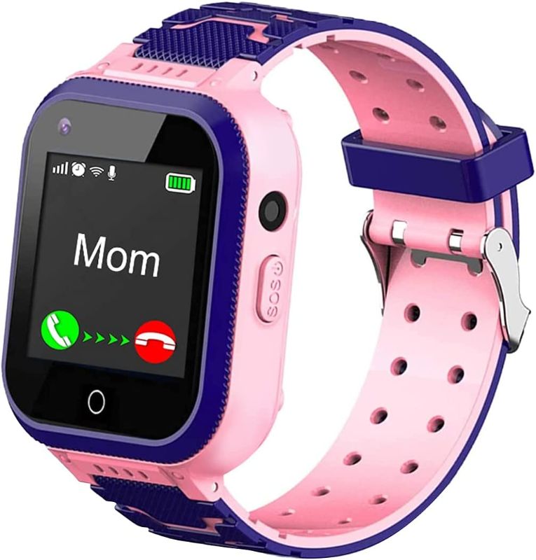 Photo 1 of 4G Kids Smartwatch with GPS Tracker,Smart Watch w Camera for Kids,2 Way Voice & Video Call SOS Alert Smartphone Cell Phone Smart Watch,4-15 Years Boys Girls Children Birthday, Pink Blue
