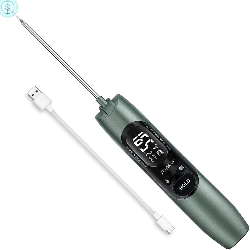 Photo 1 of  Meat Cooking  Digital Instant Read Charge Thermometer ,for Kitchen ,Food ,Beef, Grill, BBQ Smoker, Candy,Home Brewing, Coffee, and Oil Deep Thermometer-58°F - 572°F (-50°C- 300°C)  -- FACTORY SEALED --
