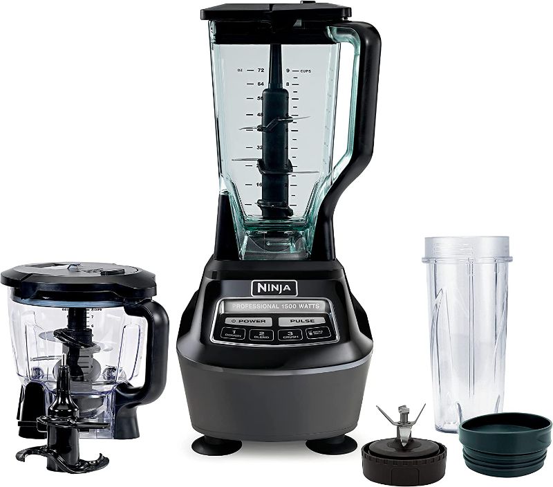 Photo 1 of Ninja BL770AMZ Mega Kitchen System, 72 oz. Pitcher, 8-Cup Food Processor, 16 oz. Single Serve Cup, 1500-Watt, Black
