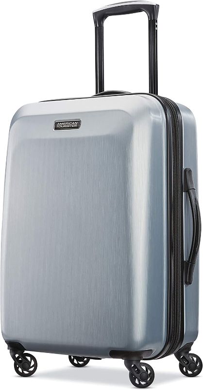 Photo 1 of American Tourister Moonlight Hardside Expandable Luggage with Spinner Wheels, Silver, Carry-On 21-Inch
