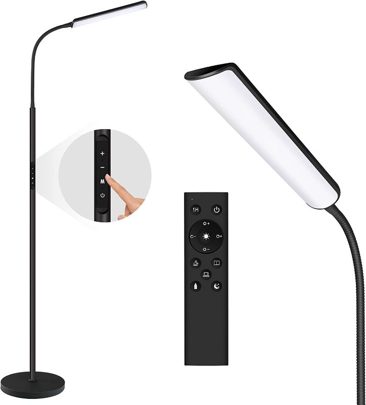 Photo 1 of Dimunt LED Floor Lamp, Bright 15W Floor Lamps for Living Room with 1H Timer, Stepless Adjustable 3000K-6000K Colors & Brightness Standing Lamp with Remote & Touch Control Reading Floor Lamps
