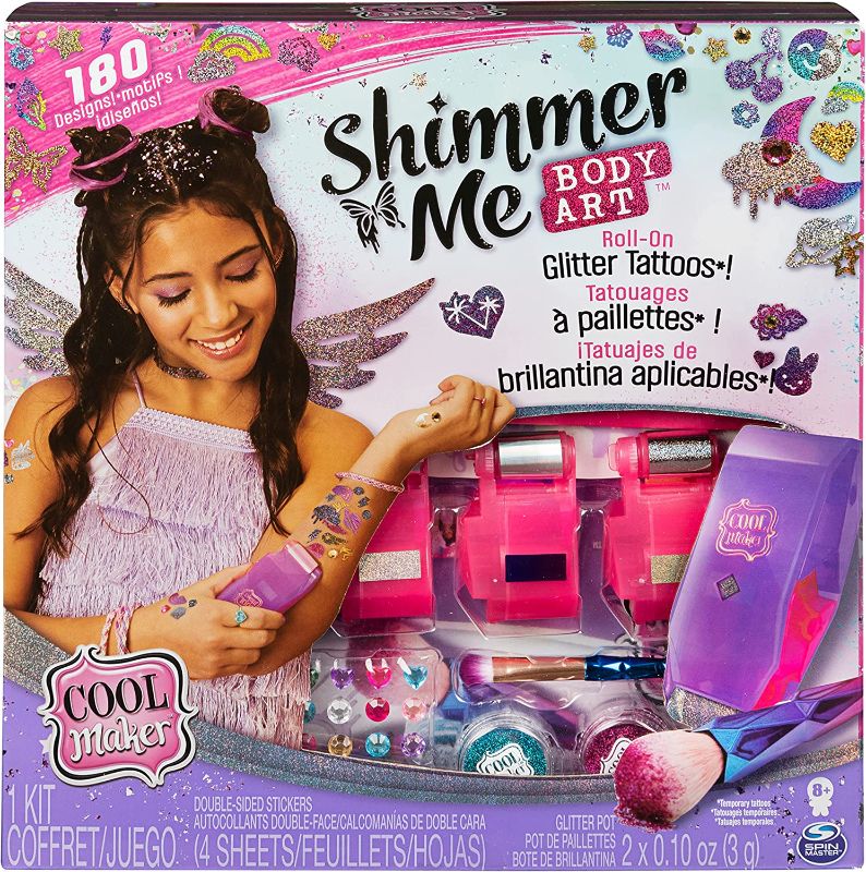 Photo 1 of Cool Maker, Shimmer Me Body Art with Roller, 4 Metallic Foils and 180 Designs, Temporary Tattoo Kids Toys for Ages 8 and up
