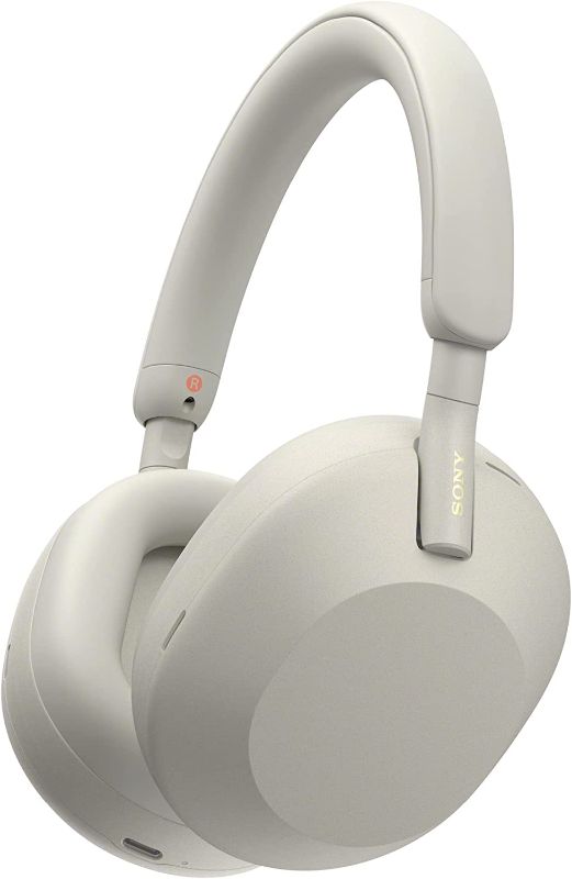 Photo 1 of Sony WH-1000XM5 Wireless Industry Leading Noise Canceling Headphones with Auto Noise Canceling Optimizer, Crystal Clear Hands-Free Calling, and Alexa Voice Control, Silver ------- MISSING CHARGING CABLE