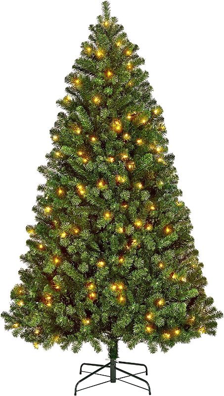 Photo 1 of 

Yaheetech 6Ft Pre-lit Spruce Artificial Hinged Christmas Pine Tree Prelighted Holiday Xmas Tree for Home Party Decoration with 300 Warm White Lights and 818...