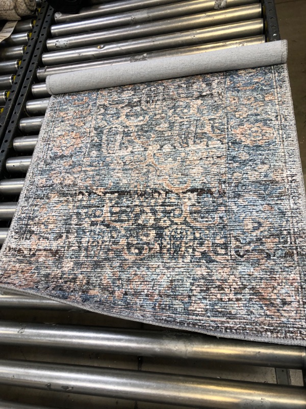 Photo 1 of Amber Lewis x Loloi Billie Collection BIL-05 Denim / Blush, Traditional 2'-3" x 3'-9" Accent Rug Denim / Blush 2'3" x 3'9"