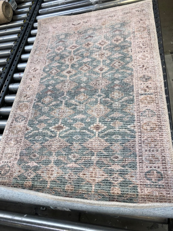 Photo 2 of Angela Rose x Loloi Aubrey Collection AUB-02 Aqua / Sand, Traditional 2'-3" x 3'-9" Accent Rug
