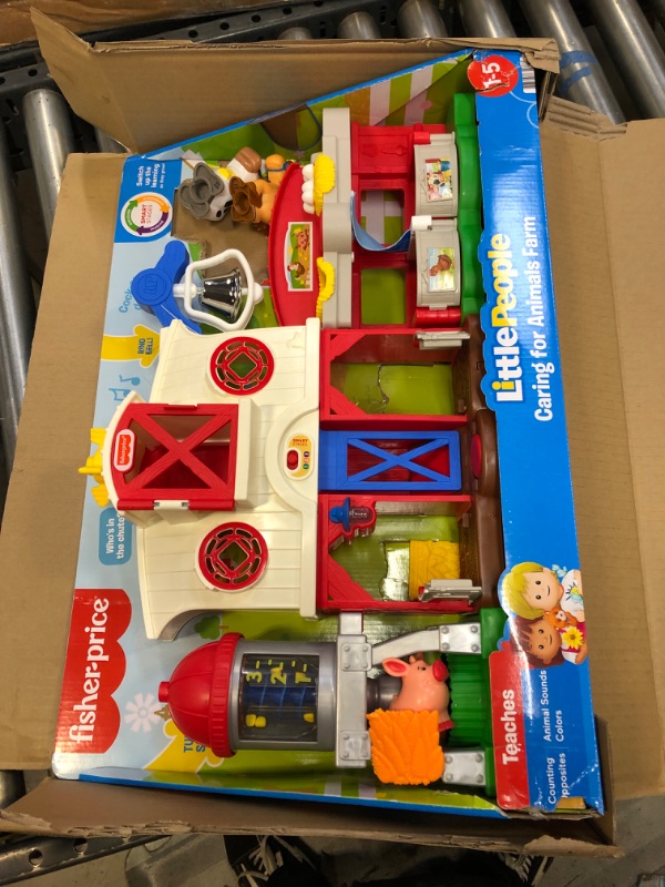 Photo 2 of Fisher-Price Little People Farm Toy, Toddler Playset with Lights Sounds and Smart Stages Learning Content, Frustration-Free Packaging SIOC/FFP