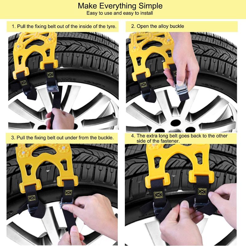 Photo 1 of  Car Snow Chains Emergency Anti Slip Snow Tire Chains for Most Cars/SUV/Trucks