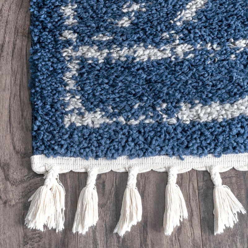 Photo 1 of  LARGE nuLOOM Mackie Moroccan Tasseled Shag Accent Rug Blue
Visit the nuLOOM Store